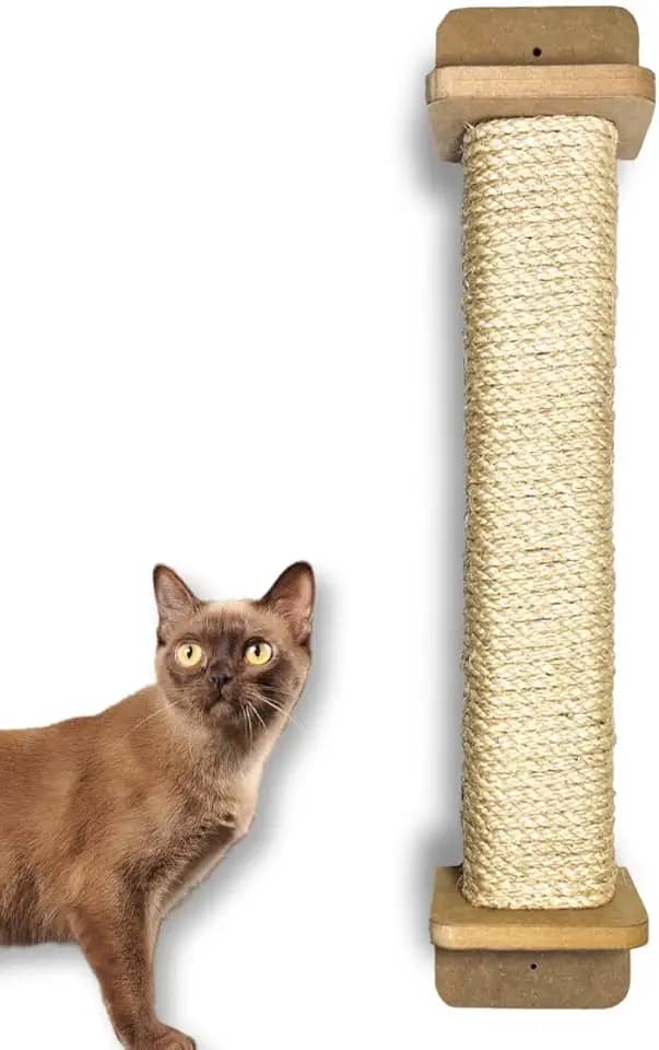 Genérico Arranhador para Gatos 80cm de Altura Resistente Sisal de 8mm com Kit Fixação (CARPETE GRAFITE)