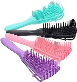 Escova Polvo Para Cabelos Cacheados Desembaraçadora 8 Pontas Flexíveis Pente Polvo Cachos Fácil Desembaraço Anti-quebra - Bella Net