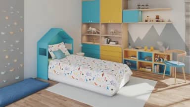 Jogo de Cama 100% Algodão Solteiro Estampado Patrulha Canina Menino 1,40 m x 2,10 m Com 3 peças