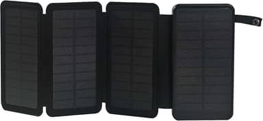 Carregador portátil solar Power Bank 20000mAh, carregador externo com 4 painéis solares, bateria externa com 2 saídas USB, entrada/saída tipo C (preto)