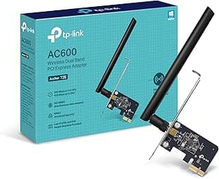TP-Link Placa PCIe WiFi AC600 para PC desktop, placa de rede interna sem fio de banda dupla (Archer T2E) antena de alto ganho, MU-MIMO, WPA3, perfil baixo, suporta Windows 10/11