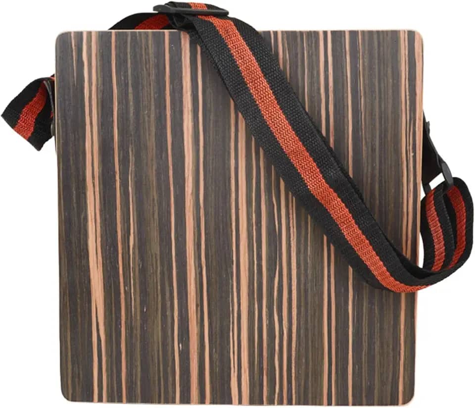 Asixxsix Cajon portátil de ébano, instrumento de percussão ideal para adultos, iniciantes, prática diária, apresentações ao vivo e gravações musicais.