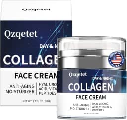 QZQETET Creme De Colágeno Para O Rosto, Hidratante Facial Antienvelhecimento Com Retinol E Ácido Hialurônico, Loção Diária, Pescoço Colo, Reduzir Rugas, Mulheres Homens
