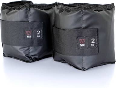 Par Caneleira Tornozeleira de Peso 2 kg WON Preto Fitness Academia Musculação Treino