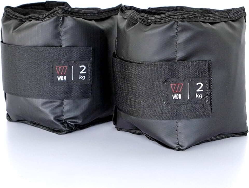 Par Caneleira Tornozeleira de Peso 2 kg WON Preto Fitness Academia Musculação Treino