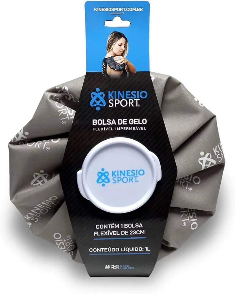 KinesioSport Bolsa De Gelo Flexível Impermeável ® Cinza 23Cm