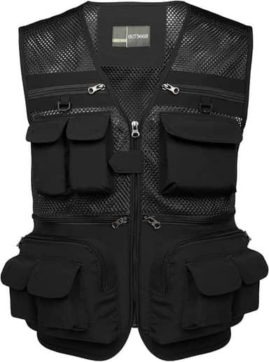 Colete masculino de verão para uso ao ar livre, trabalho, safári, pesca, viagem, foto com bolsos