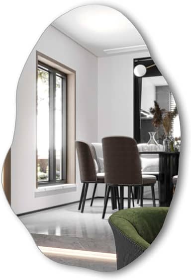 Espelho Decorativo Orgânico Lapidado 90x60 Moderno - com suporte para fixação