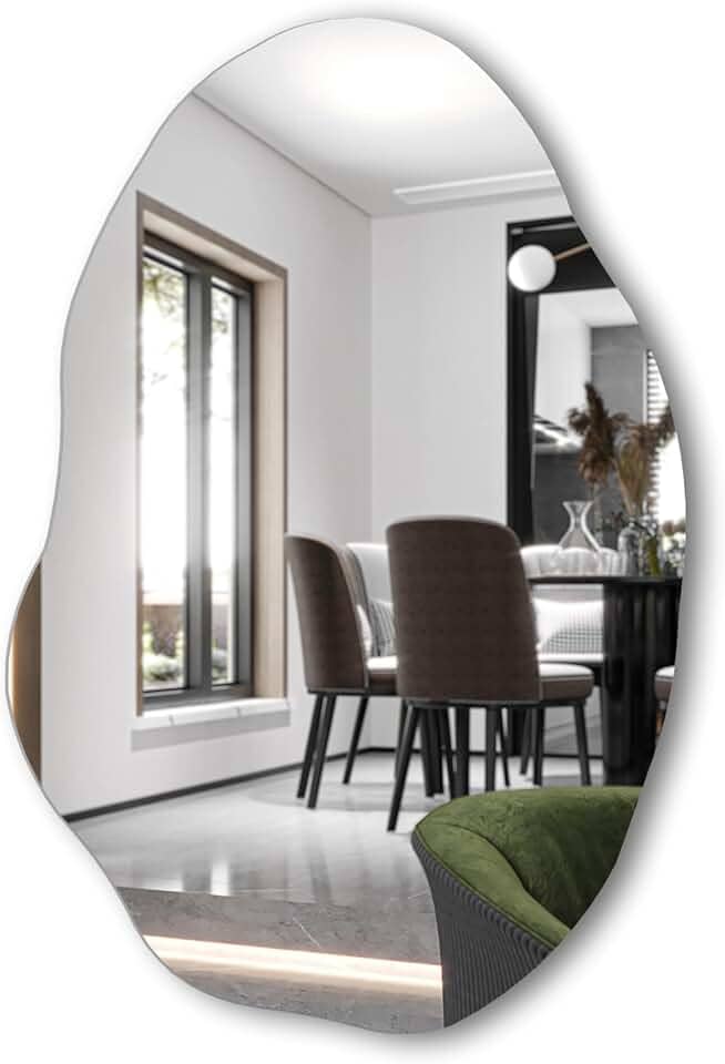 Espelho Decorativo Orgânico Lapidado 90x60 Moderno - com suporte para fixação