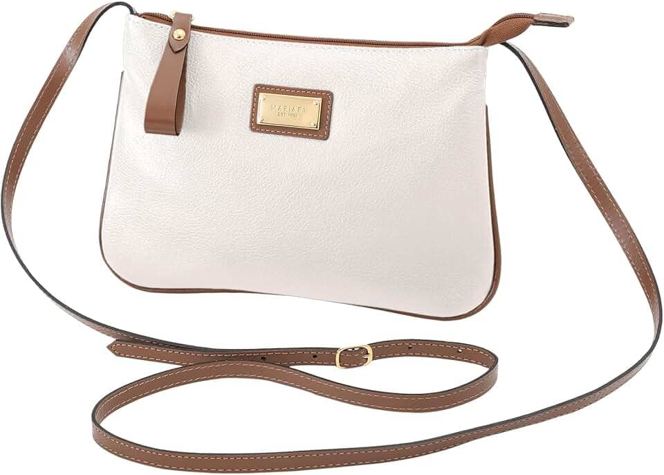 Bolsa Feminina Transversal Zíper Couro Legítimo Mariart 199