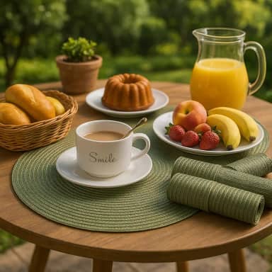 Kit Jogo Americano 6 Unidades Redondo 38cm Mesa Posta Elegante Souplast Jantar Cozinha (VERDE MILITAR 6 unid)