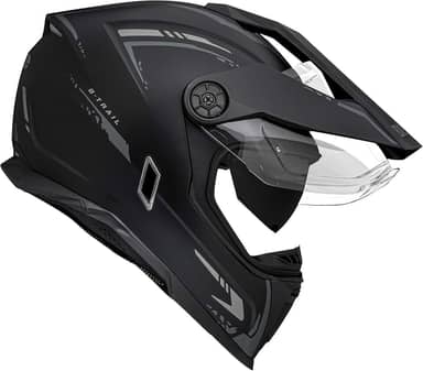 Capacete Moto Bieffe B-Trail Authentic Preto Fosco Grafite Com Óculos Interno
