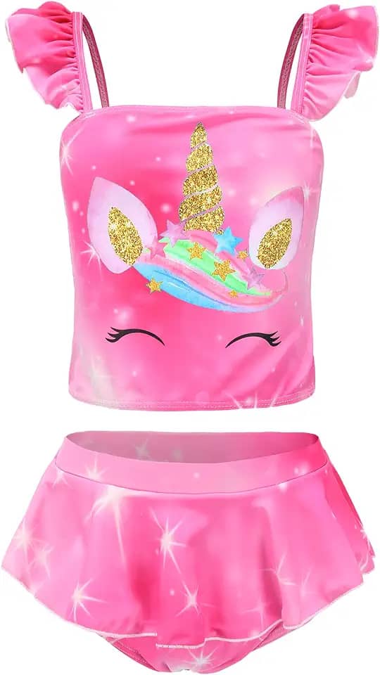 Biquíni de duas peças de unicórnio para meninas, tanquíni sereia
