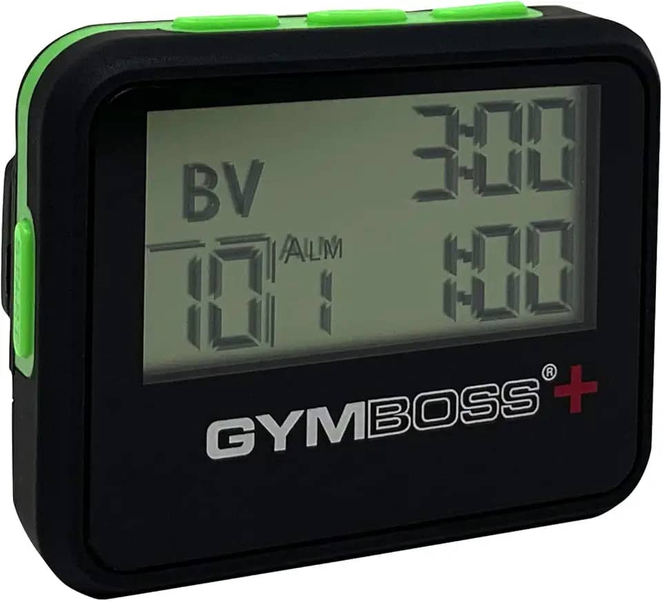 Gymboss Plus Interval Timer e Cronômetro - Revestimento macio preto/verde