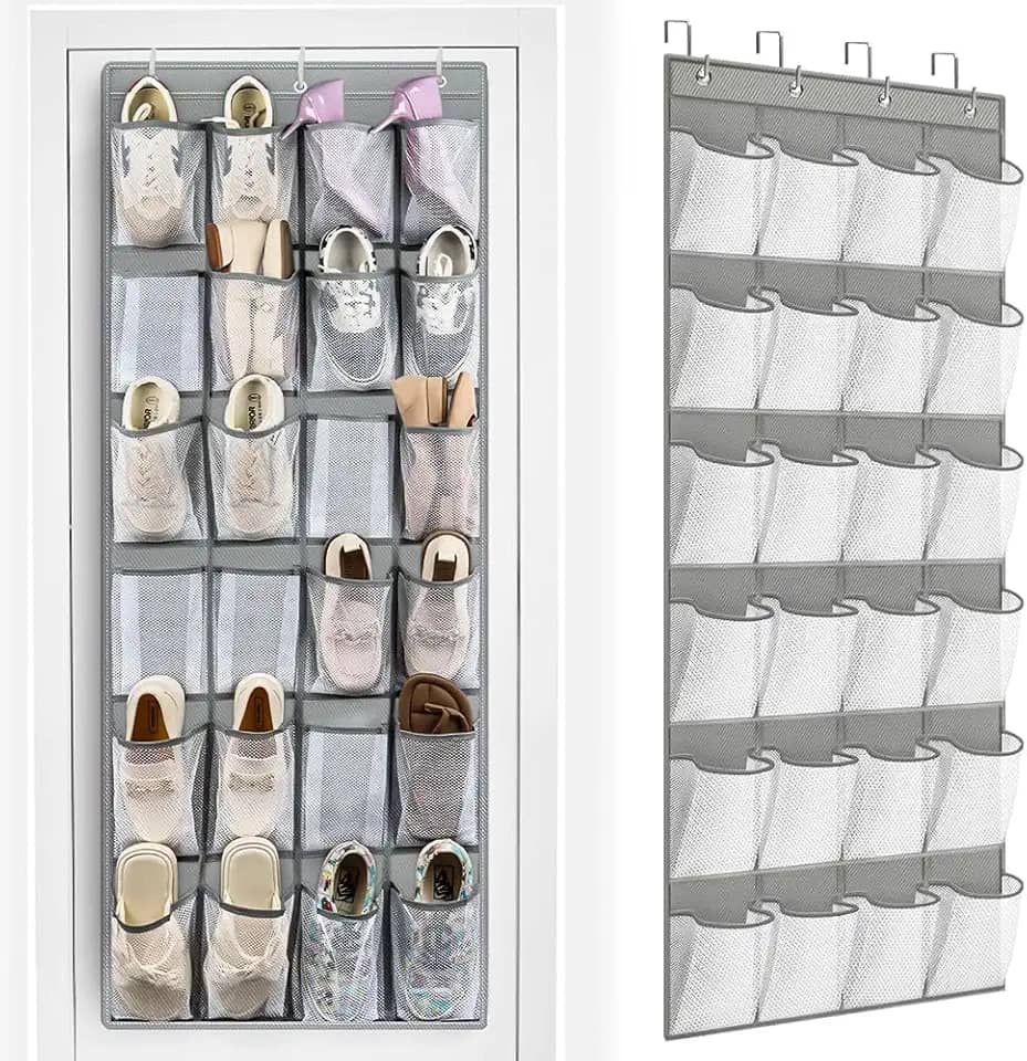 Sapateira de Porta Organizadora, Vertical, Transparente e Pendurável - Organizador de Sapatos para Parede