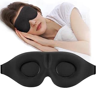 Máscara de dormir 3D, máscara para dormir para mulheres e homens, venda noturna com bojo contornado, cobertura luxuosa para os olhos com bloqueio de luz, sombra moldada com alça ajustável