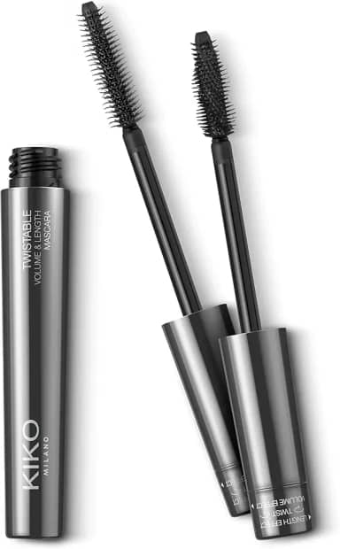 KIKO MILANO, Twistable Volume & Length Mascara, Rímel 2 em 1, Cor Preta
