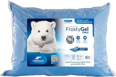 Travesseiro Frostygel Fibrasca Toque Gelado Lavável 50x70cm Cor Azul