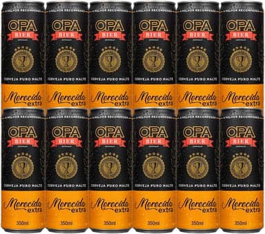 Pack 12 unidades Cerveja Puro Malte Merecida Extra teor 5% 350ml Opa Bier