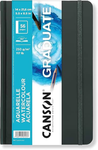 CANSON Graduate Artbook Aquarela, 14 x 21,6cm, 250 g/m², 28 folhas
