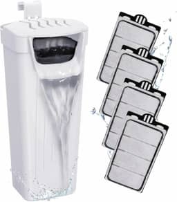 GOZILLA Filtro para tanque de tartaruga 74 GPH, tanque de tartaruga de baixo nível de água 3,5 W filtros de aquário para tanques pequenos de até 48 litros incluem 4 cartuchos de reposição. (branco)