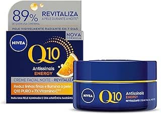 NIVEA Creme Facial Antissinais Q10 Energy Noite 50g - Creme que atua à noite para deixar sua pele iluminada, firme e com aparência mais jovem, resultados em 2 semanas