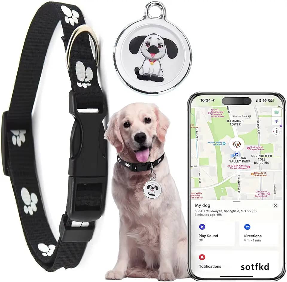 Dog Tracker GPS-GPS Coleira para cães - Rastreador GPS para cães | Android e iOS Universal | Sem taxa mensal | À prova d'água | Funciona com qualquer coleira