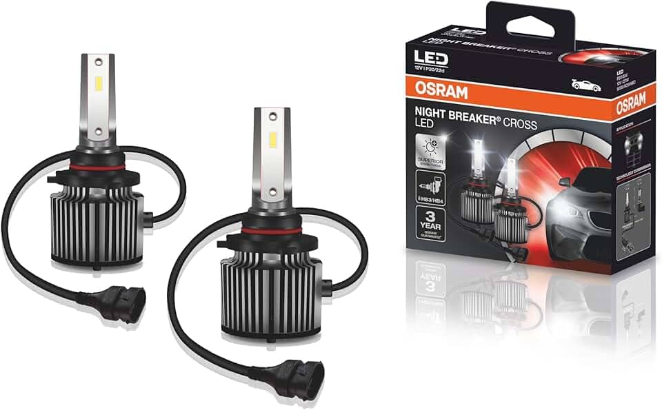 KIT LED NIGHT BREAKER CROSS HB3/HB4 OSRAM - 9005/6CW NBC - Potência 27W - Tensão 12V - 3 anos de Garantia - 6000K Branca Azulada