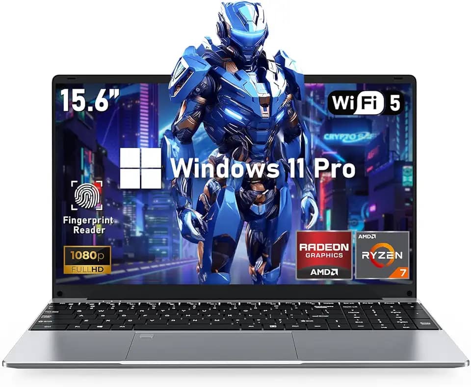 NIAKUN Laptop para jogos 2025, laptop de 15,6 polegadas, 32 GB RAM 1TB SSD, processador AMD Ryzen 7 5700U 8C/16T (até 4,3 GHz), gráficos AMD Radeon, tela FHD 1920 x 1080 de 15,6 polegadas, WiFi 5