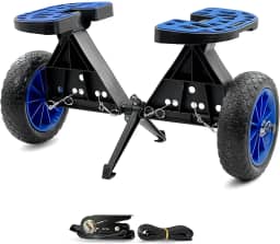 REEYAK Carrinho de caiaque, acessórios de caiaque, suporte para transporte de canoa de caiaque com rodas todo-o-terreno