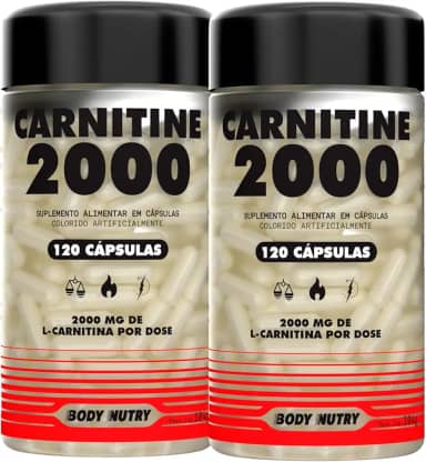 Kit 2x L Carnitina 2000 mg Pura 120 capsulas Sem Sabor Ultra Concentrado