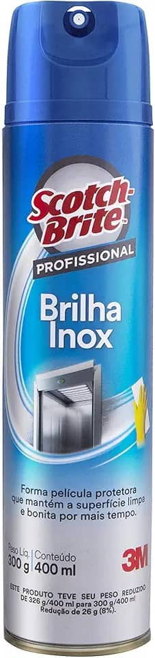 Scotch-Brite, 3M, Spray Brilha Inox, Limpeza Profissional, 400ml