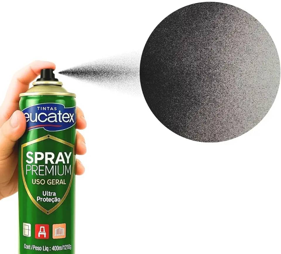 2 Tinta Spray P/Pintar Moveis Metal Plastico Mdf Eucatex (PRETO FOSCO)