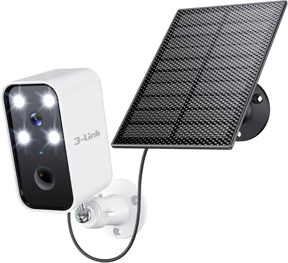 Câmeras de segurança solar sem fio ao ar livre, câmera solar Wi-Fi externa sem fio para segurança doméstica externa, detecção de movimento, holofote, sirene, compatível com Alexa, apenas Wi-Fi
