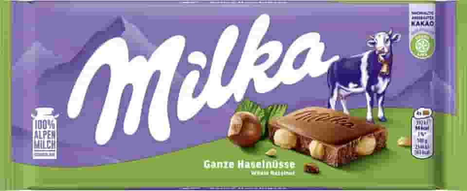 Gunz Milka Alpine Milk Chocolate with Whole Hazelnuts, 100 g