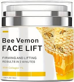 Krmspe Creme de veneno de abelha, creme facial de veneno de abelha para lifting e recuperação hidratante, hidratante antienvelhecimento com colágeno para todos os tipos de pele 1,85 ml
