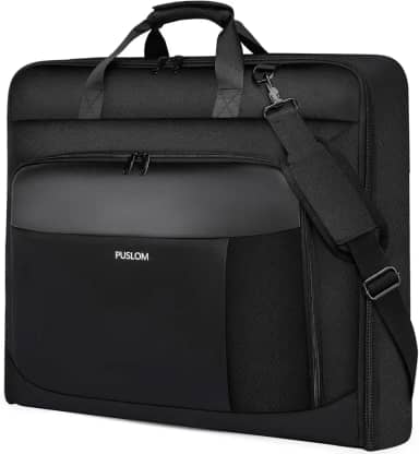 Bolsa de vestuário de viagem para homens grande bolsa de mão de 101 cm até 3 ternos para viagens de negócios, mala suspensa 2 em 1 para viagem, bolsa dobrável para laptop de 15,6 polegadas, preta