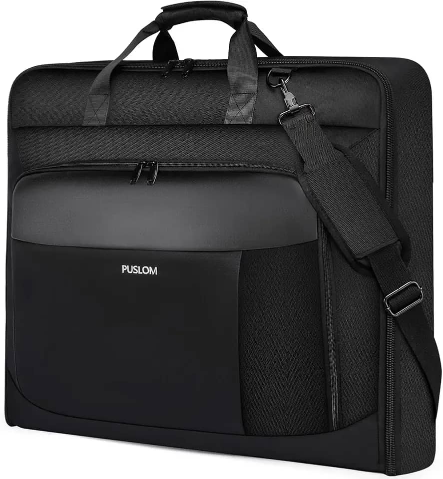 Bolsa de vestuário de viagem para homens grande bolsa de mão de 101 cm até 3 ternos para viagens de negócios, mala suspensa 2 em 1 para viagem, bolsa dobrável para laptop de 15,6 polegadas, preta