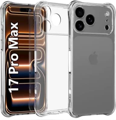 USTIYA Capa para iPhone 17 Pro Max 6,9 polegadas 2025 Case Uso Resistente, Capinha Bumper Absorção Choques em TPU Transparente Protector Câmera Espessamento nas Quatro Pontas da Carcasa