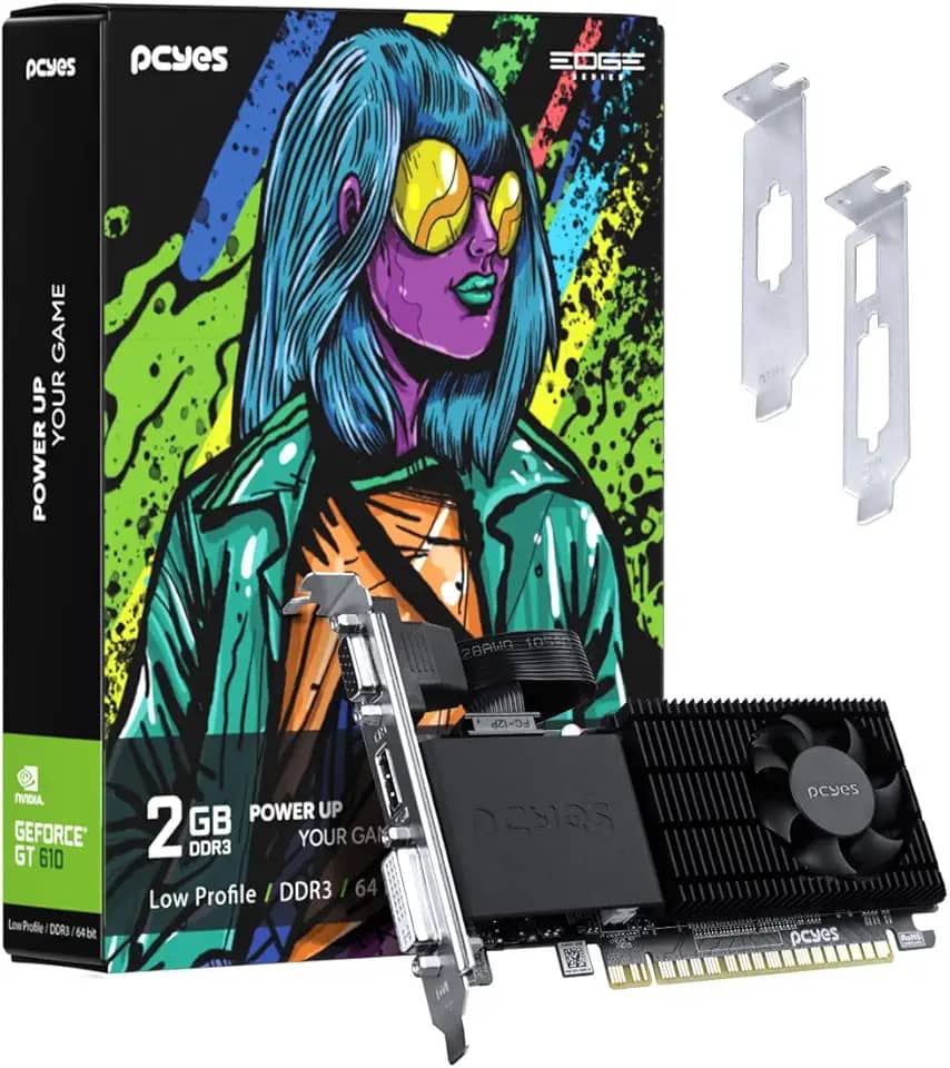 GPU NVIDIA GEFORCE GT 610 2GB DDR3 64 BIT PROJETO EDGE LOW PROFILE SINGLE FAN - PPE610DR3LPBR