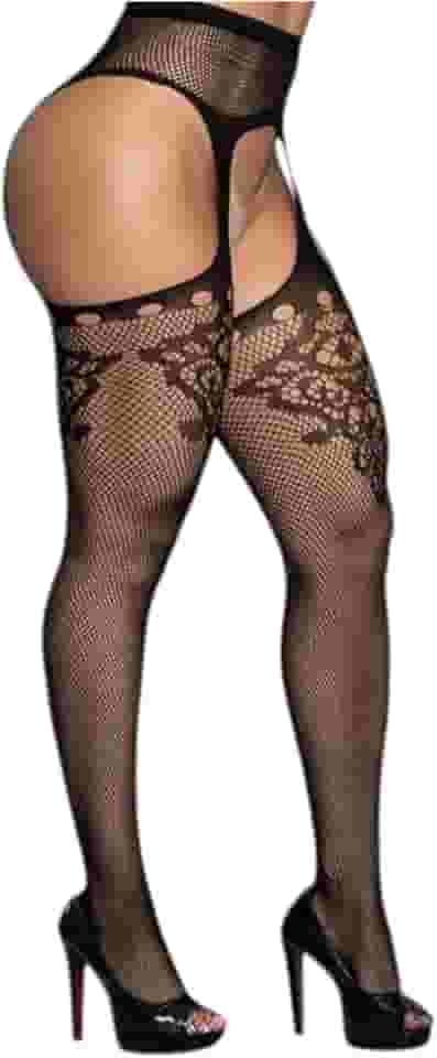 Meia-Calça 7/8 com Cinta Liga Integrada Cor Preto Tamanho Unico