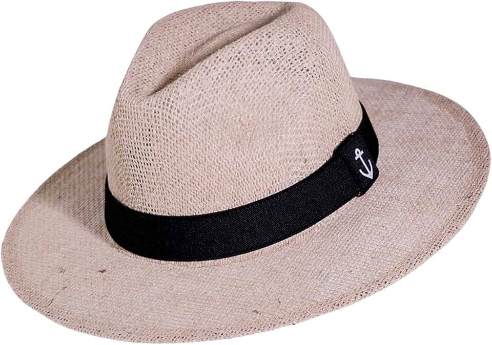 Chapéu Juta 100% Natural Estilo Australiano Panamá com Faixa Proteção Moda Social Mangalarga Fazendeiro