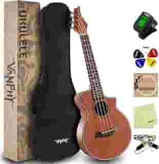 VANPHY Ukulele Ukelele Tenor Ukelele Sapele de madeira Uke Professional 66 cm Ukelel para adultos iniciantes havaiano Uke vem com kit de iniciante Ukele inclui bolsa grande alça de afinador ukelel