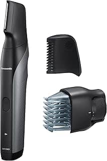 Aparador de pelos corporais para homens Panasonic V-Razor, aparador elétrico de uso seco/molhado, sem fio, com 2 acessórios, barbear multidirecional em áreas sensíveis - ER-GK80-S (Preto)