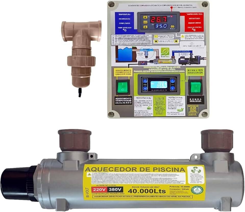 AQUECEDOR ELETRICO DE PISCINA PARA 40.000 LITROS COM IONIZADOR