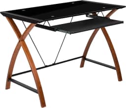 Flash Furniture Mesas de computador de vidro, 90 cm L x 50 cm P x 75 cm A, preta