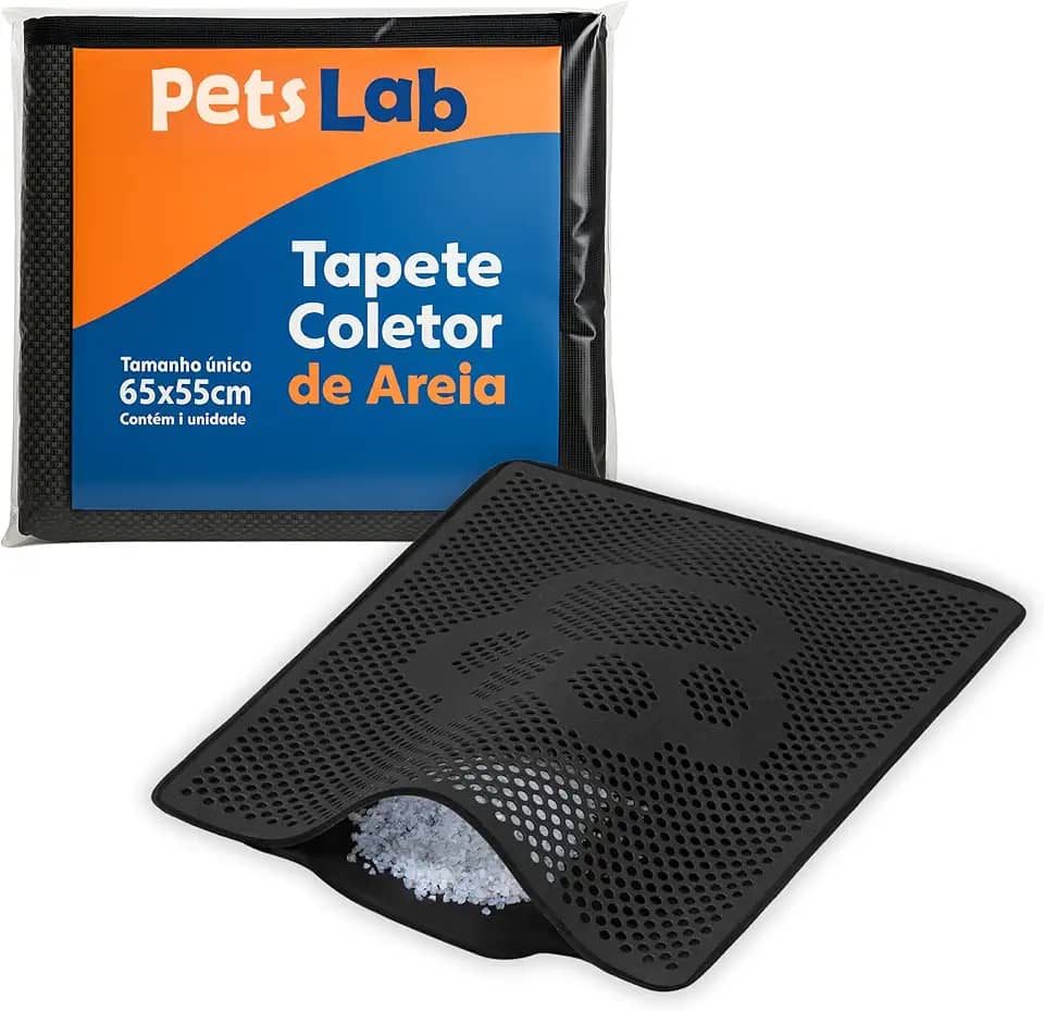 PetsLab - Tapete Coletor De Areia Higiênico Caixa de Areia Para Gatos 65 x 55cm Tamanho Único Anti Sujeira Impermeável
