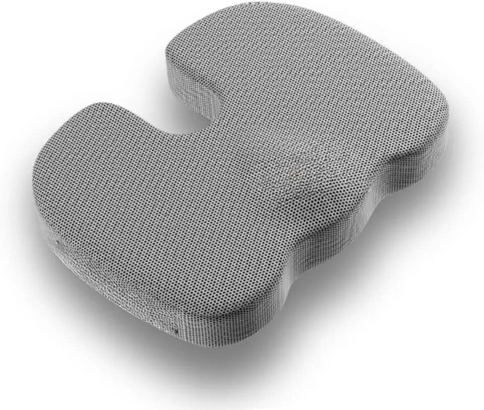 Almofada Ortopédica para Coluna, Cóccix e Hemorroida, Assento Ergonômico em Espuma e Gel, com Capa Removível