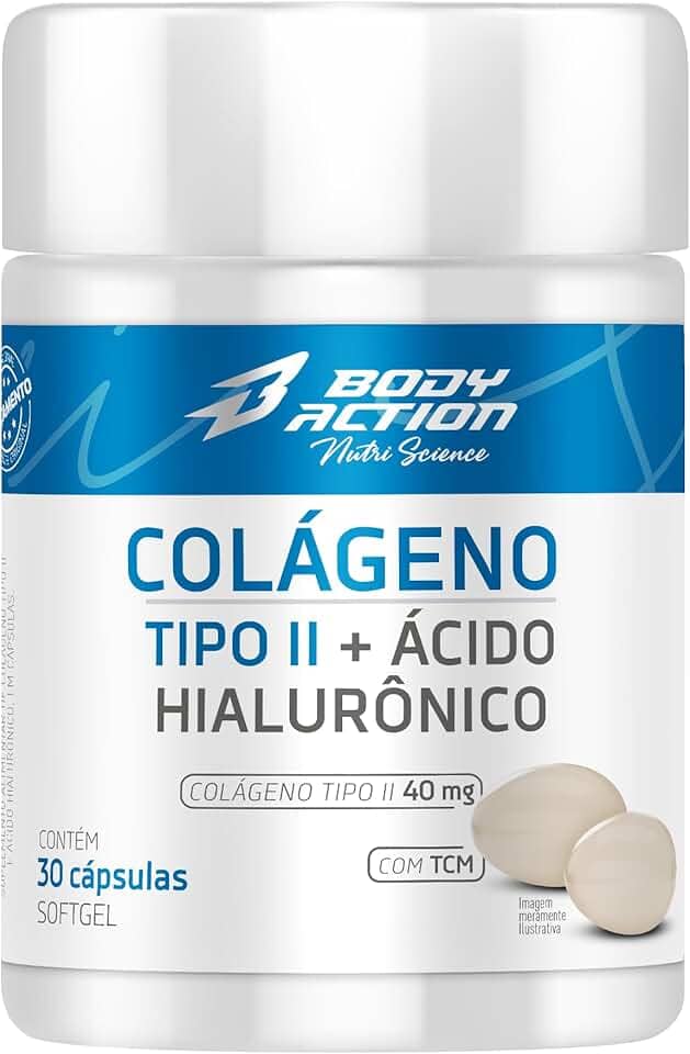 Colageno Tipo 2 40mg + Acido Hialuronico 120mg 30 Softgels Bodyaction
