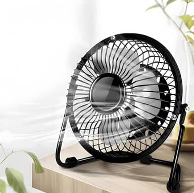 Mini Ventilador De Mesa USB, Portátil E Silencioso, Compacto Em Metal, Rotação 360°, Ideal Para Escritório E Viagens, Marca VARENZIA
